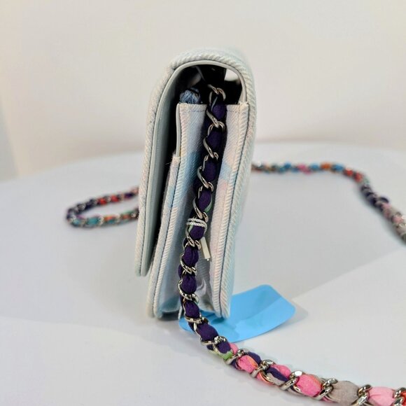 Chanel Jungle Jeans Quilted Fabric Wallet On Chain (WOC) - Picture 5 of 16